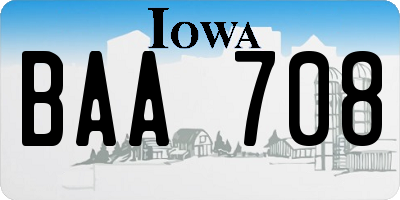 IA license plate BAA708
