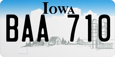 IA license plate BAA710