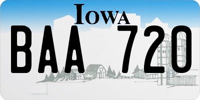 IA license plate BAA720