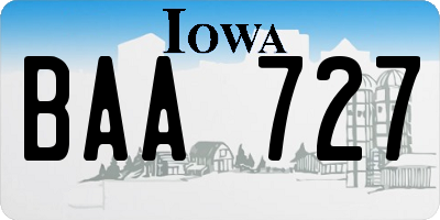 IA license plate BAA727