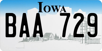 IA license plate BAA729