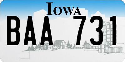 IA license plate BAA731
