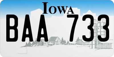 IA license plate BAA733