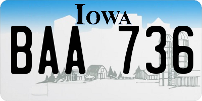 IA license plate BAA736