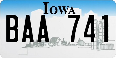 IA license plate BAA741