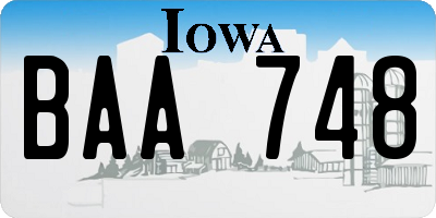 IA license plate BAA748
