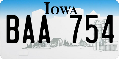 IA license plate BAA754