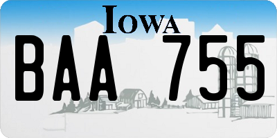 IA license plate BAA755