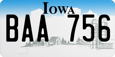 IA license plate BAA756