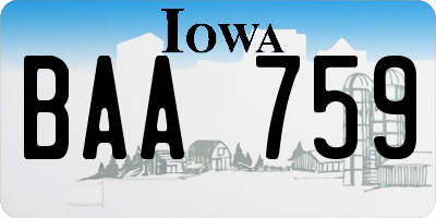 IA license plate BAA759