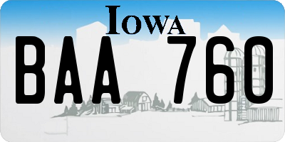 IA license plate BAA760