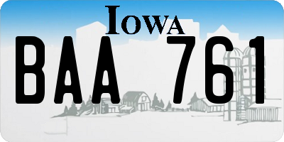 IA license plate BAA761