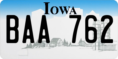 IA license plate BAA762