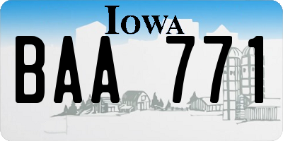 IA license plate BAA771