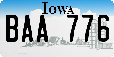 IA license plate BAA776