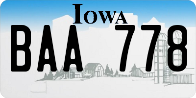 IA license plate BAA778
