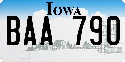 IA license plate BAA790