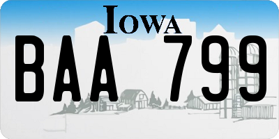 IA license plate BAA799