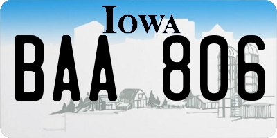 IA license plate BAA806