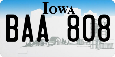 IA license plate BAA808