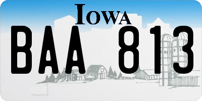 IA license plate BAA813