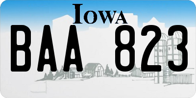 IA license plate BAA823