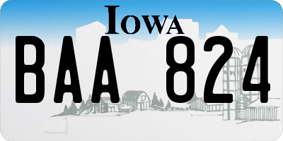IA license plate BAA824