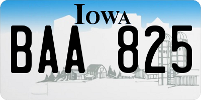 IA license plate BAA825
