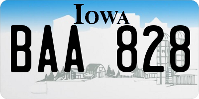 IA license plate BAA828