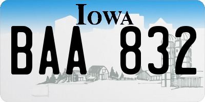 IA license plate BAA832