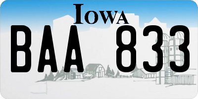 IA license plate BAA833