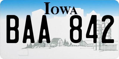 IA license plate BAA842