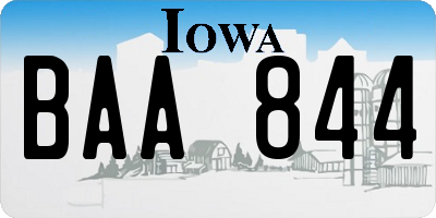 IA license plate BAA844