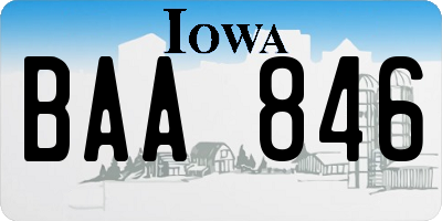 IA license plate BAA846