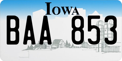 IA license plate BAA853