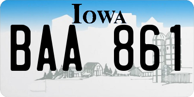 IA license plate BAA861