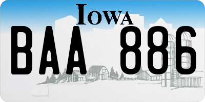 IA license plate BAA886