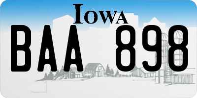 IA license plate BAA898