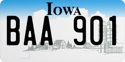 IA license plate BAA901