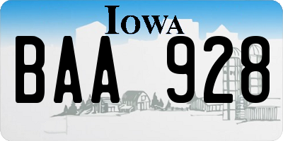 IA license plate BAA928