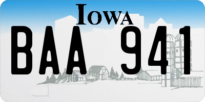 IA license plate BAA941