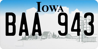 IA license plate BAA943