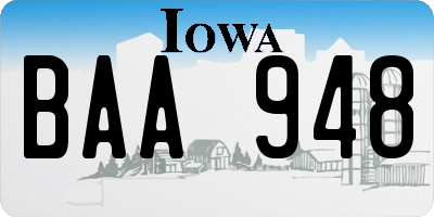 IA license plate BAA948