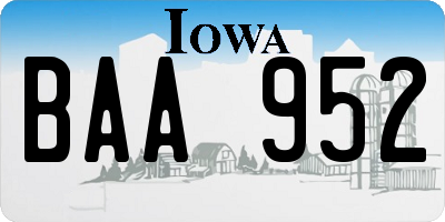 IA license plate BAA952