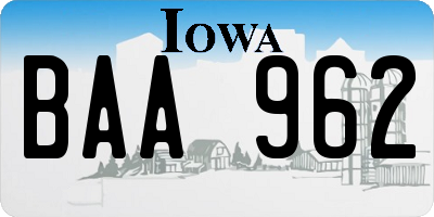 IA license plate BAA962