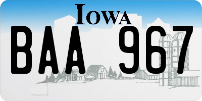 IA license plate BAA967