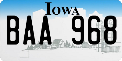 IA license plate BAA968
