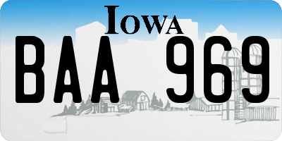 IA license plate BAA969