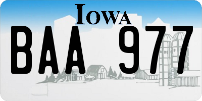 IA license plate BAA977
