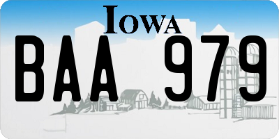 IA license plate BAA979
